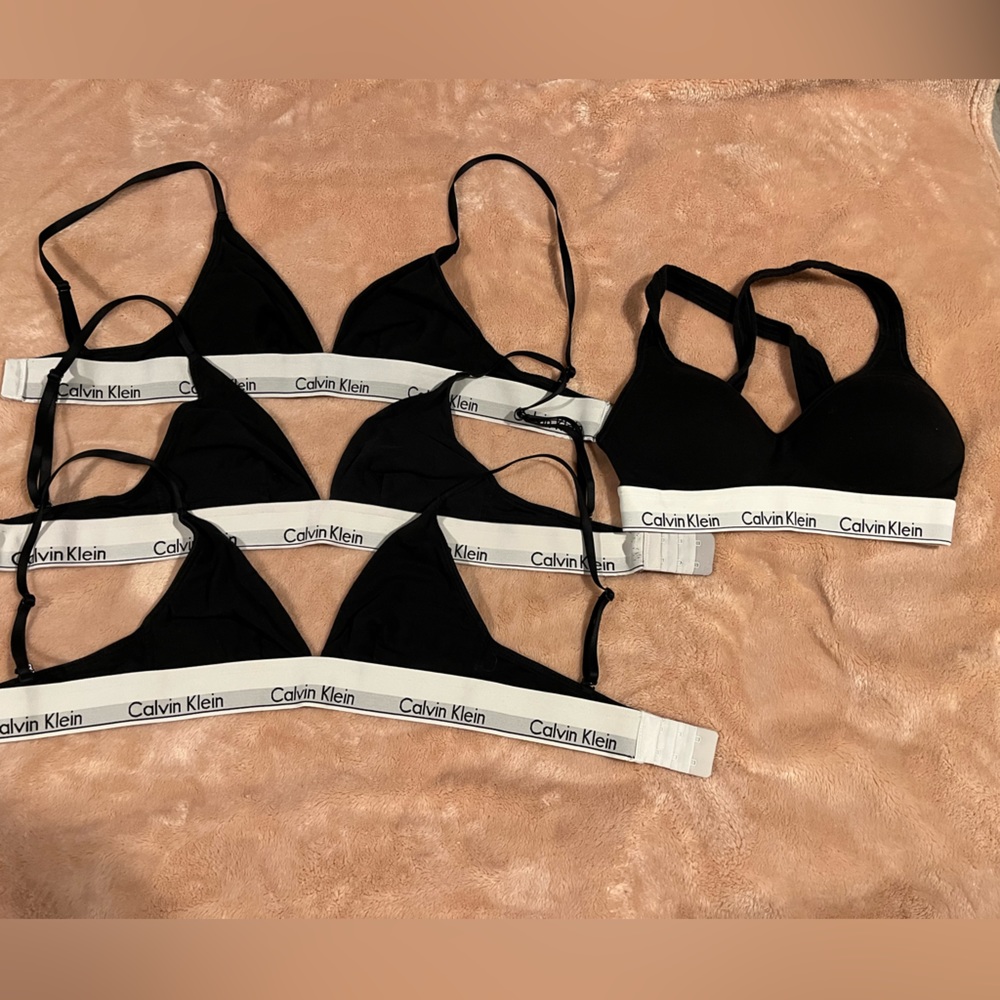 4 Calvin Klein Modern Cotton Black Bras size small
